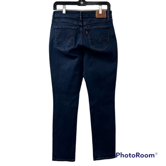 Levis Womens Blue Classic Mid Rise Skinny Dark Wash Denim Jeans Size 10 - Picture 2 of 12